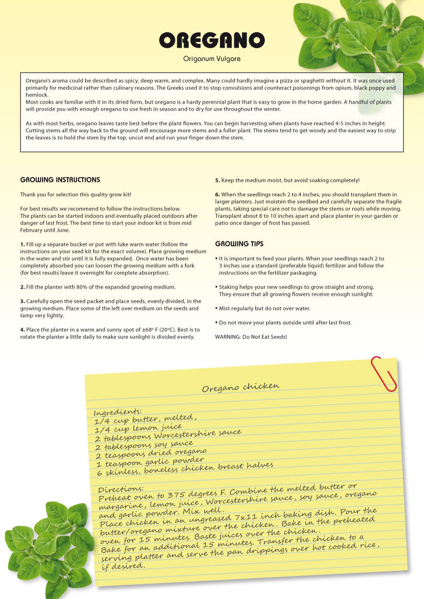 should i soak oregano seeds before planting Seed Kits Herbs - Instructions